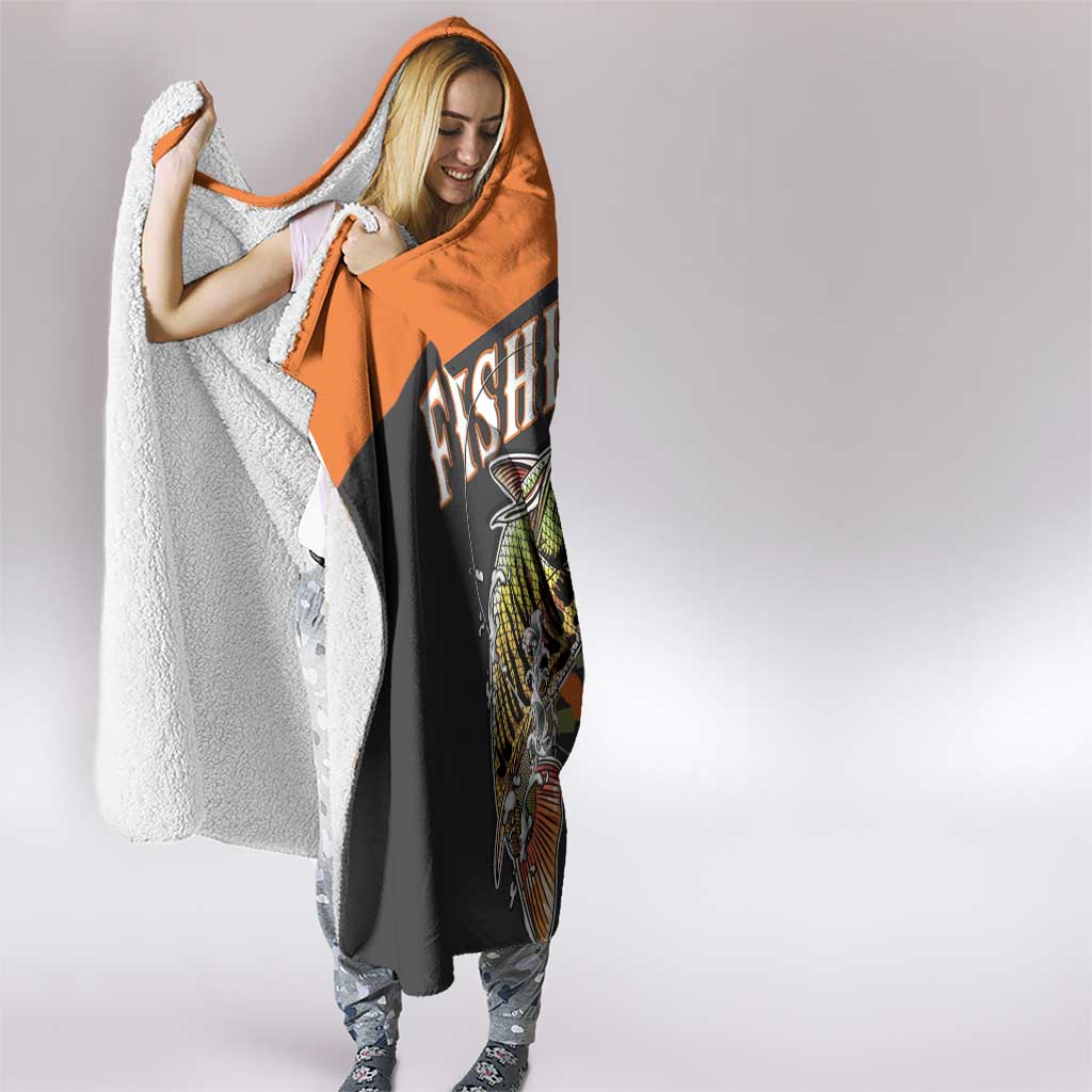 Bass Fishing Fisherman Hooded Blanket Camouflag Pattern - Wonder Print Shop