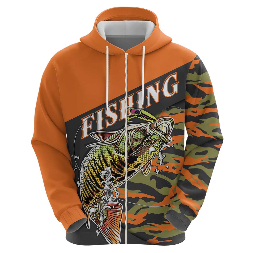 Bass Fishing Fisherman Hoodie Camouflag Pattern - Wonder Print Shop