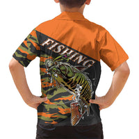 Bass Fishing Fisherman Kid Hawaiian Shirt Camouflag Pattern - Wonder Print Shop