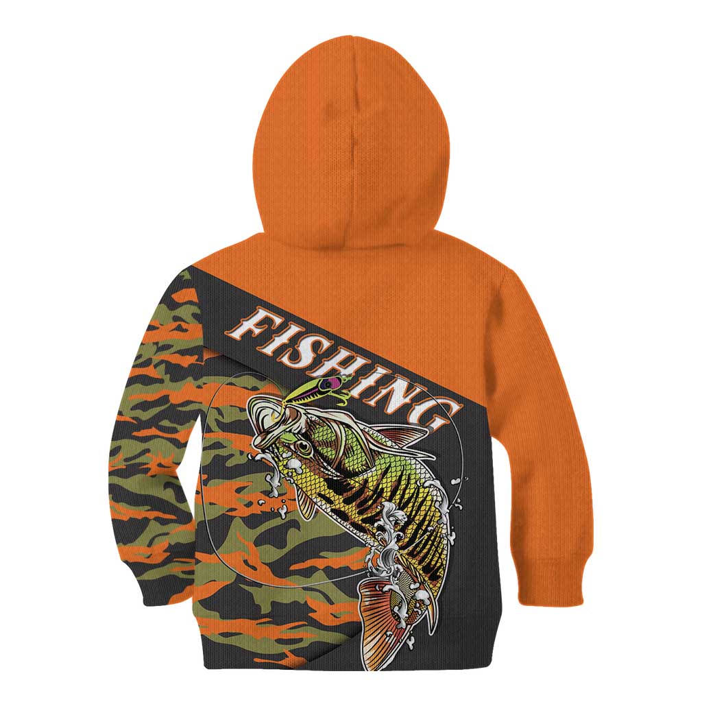 Bass Fishing Fisherman Kid Hoodie Camouflag Pattern - Wonder Print Shop
