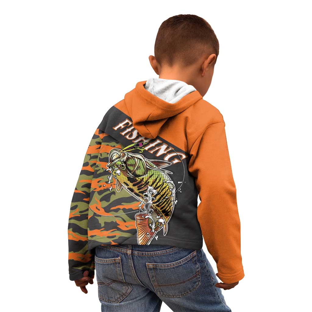 Bass Fishing Fisherman Kid Hoodie Camouflag Pattern - Wonder Print Shop