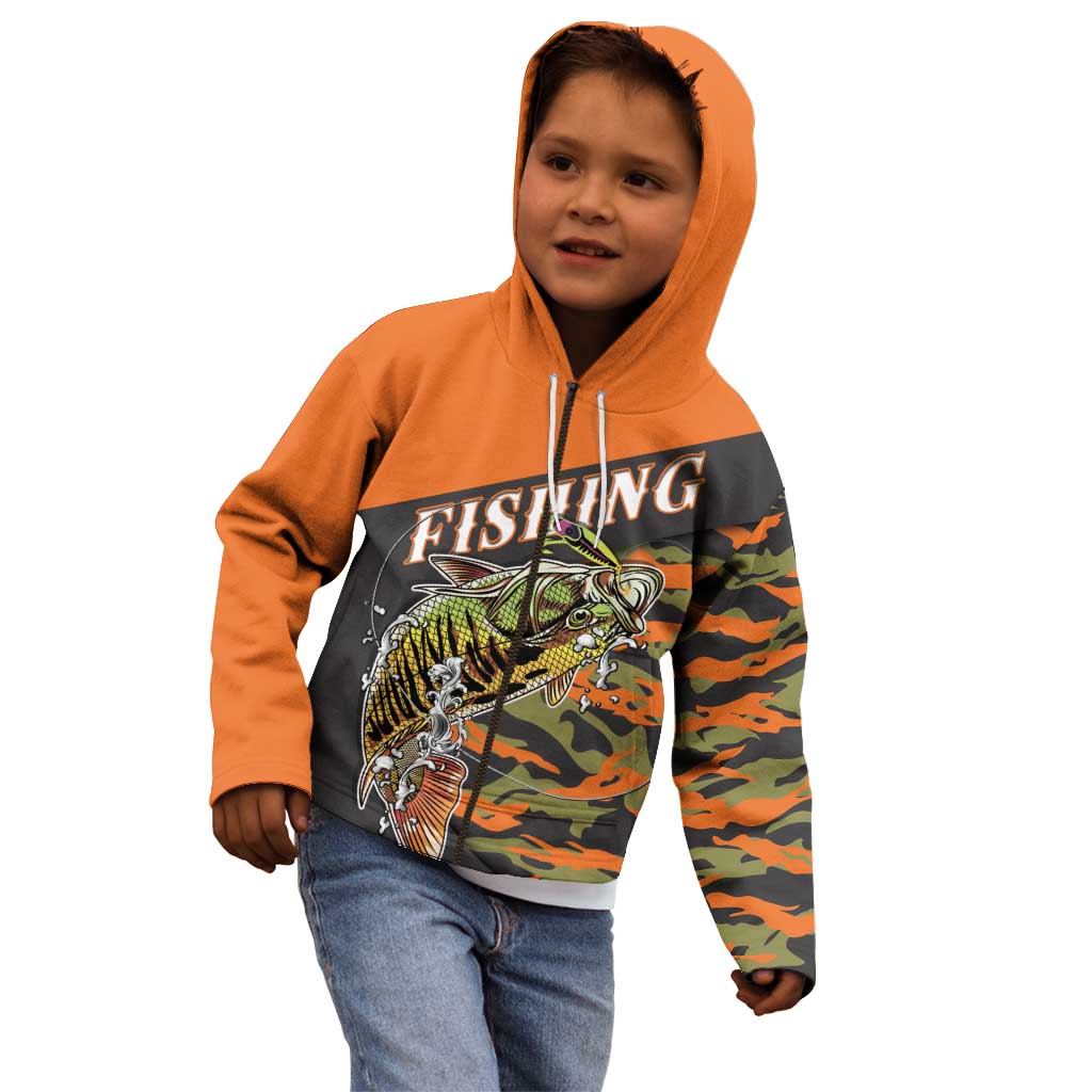 Bass Fishing Fisherman Kid Hoodie Camouflag Pattern - Wonder Print Shop