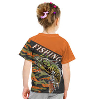 Bass Fishing Fisherman Kid T Shirt Camouflag Pattern - Wonder Print Shop