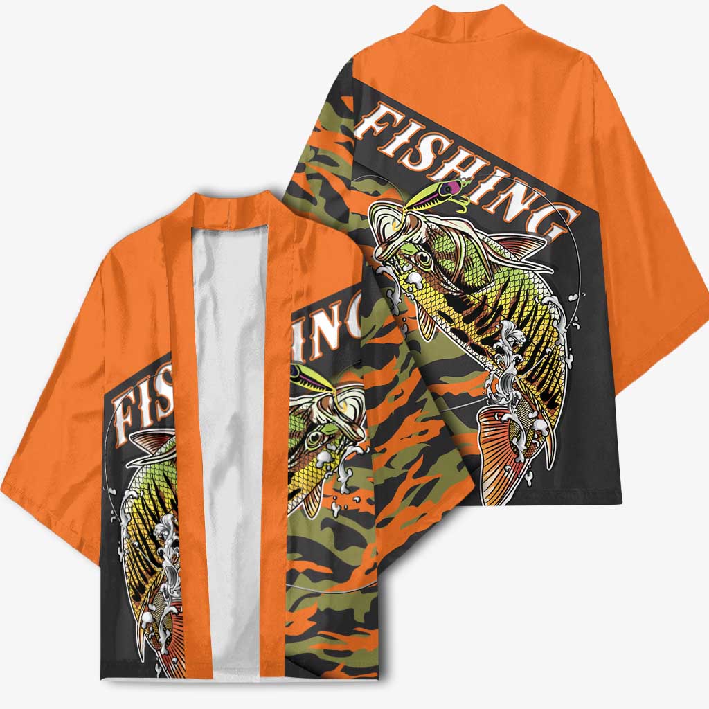Bass Fishing Fisherman Kimono Camouflag Pattern - Wonder Print Shop