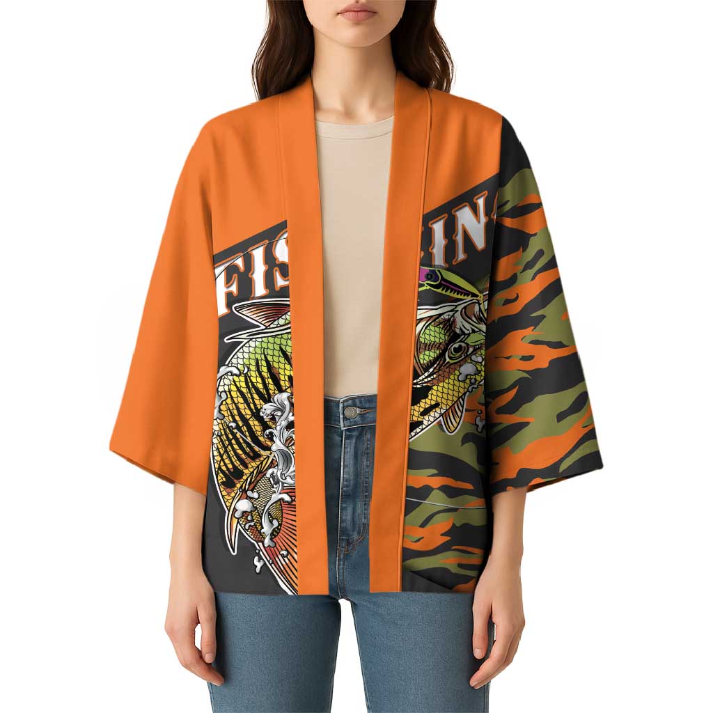 Bass Fishing Fisherman Kimono Camouflag Pattern - Wonder Print Shop