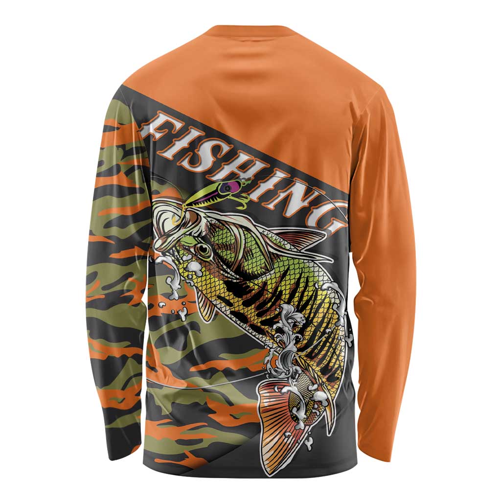 Bass Fishing Fisherman Long Sleeve Shirt Camouflag Pattern - Wonder Print Shop