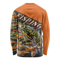 Bass Fishing Fisherman Long Sleeve Shirt Camouflag Pattern - Wonder Print Shop