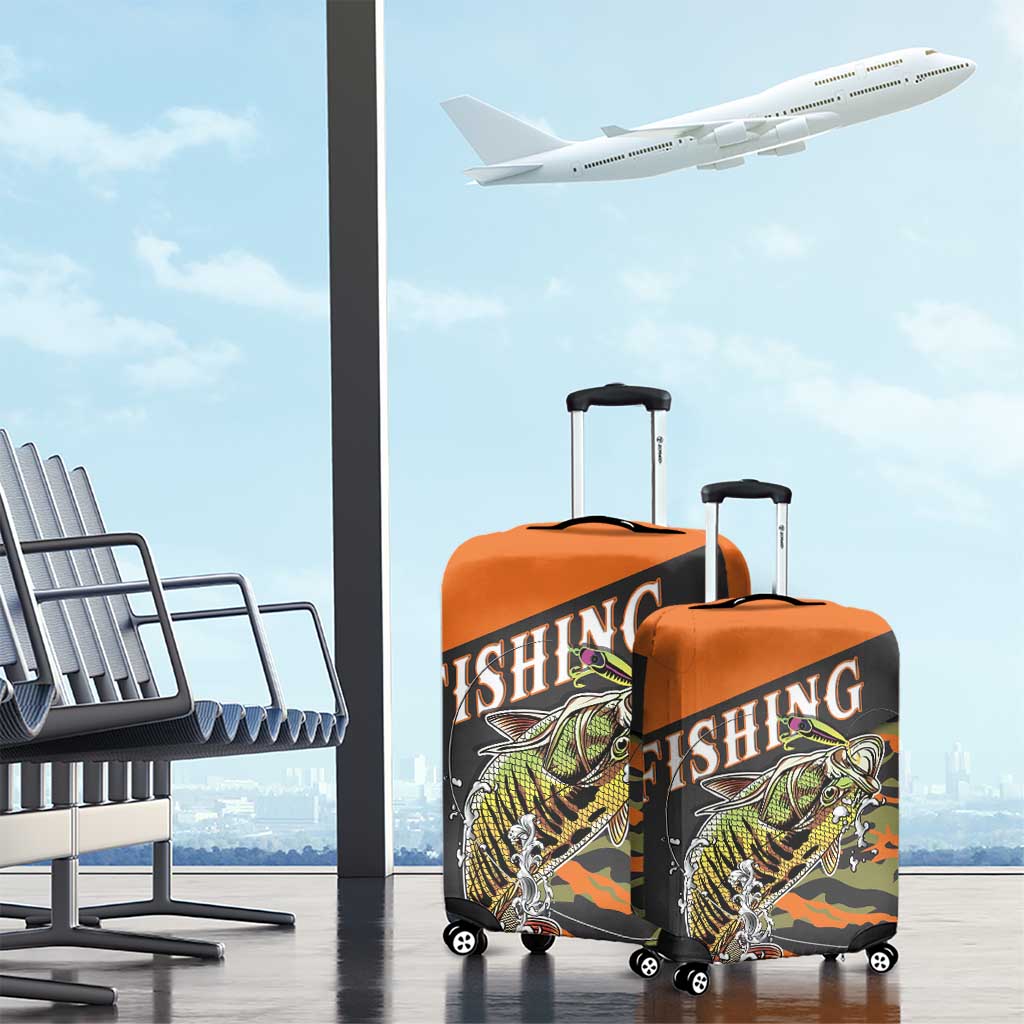 Bass Fishing Fisherman Luggage Cover Camouflag Pattern - Wonder Print Shop