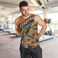Bass Fishing Fisherman Men Tank Top Camouflag Pattern - Wonder Print Shop