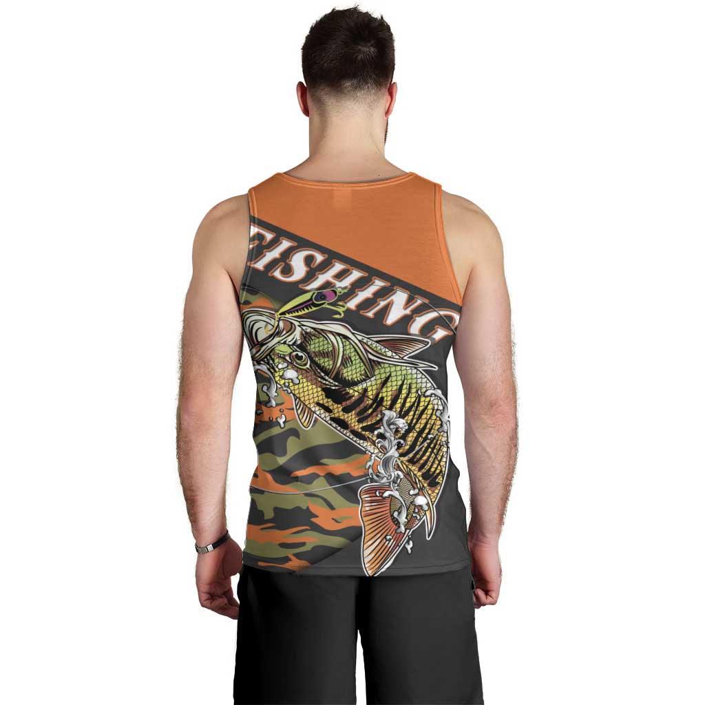 Bass Fishing Fisherman Men Tank Top Camouflag Pattern - Wonder Print Shop