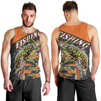 Bass Fishing Fisherman Men Tank Top Camouflag Pattern - Wonder Print Shop