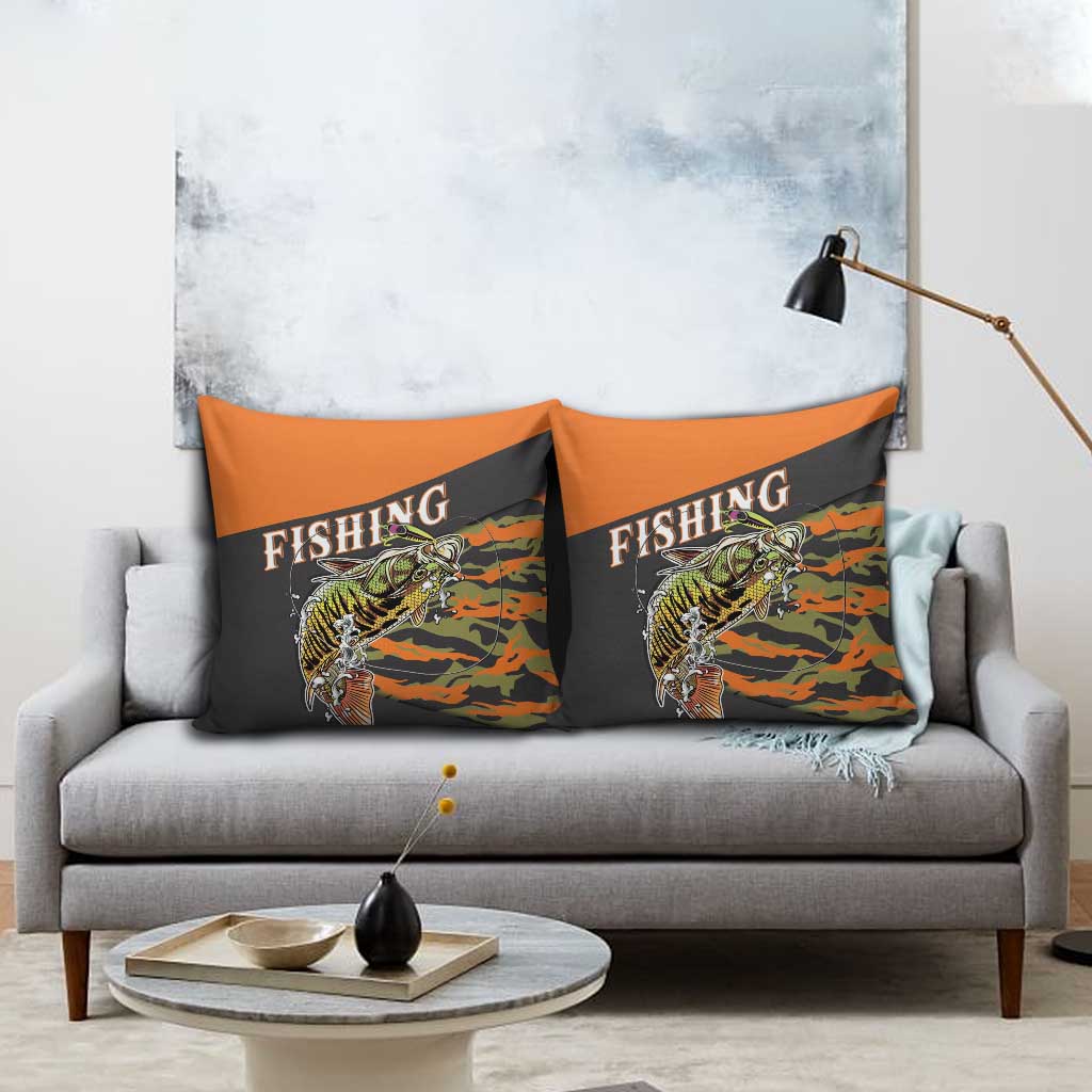 Bass Fishing Fisherman Pillow Cover Camouflag Pattern - Wonder Print Shop