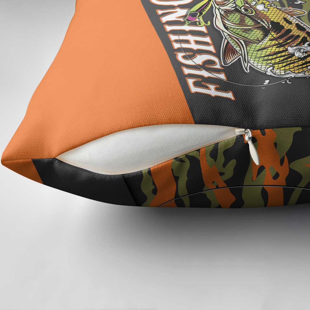 Bass Fishing Fisherman Pillow Cover Camouflag Pattern - Wonder Print Shop