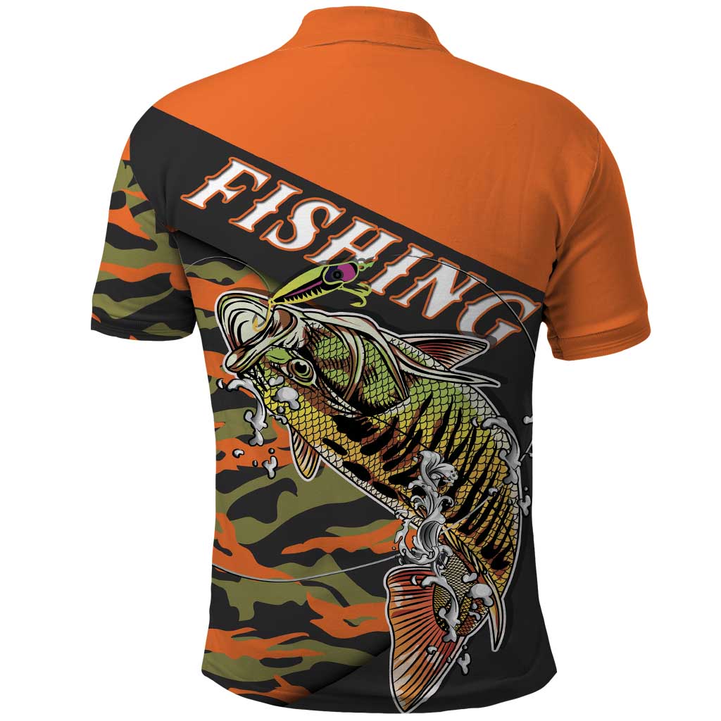 Bass Fishing Fisherman Polo Shirt Camouflag Pattern - Wonder Print Shop