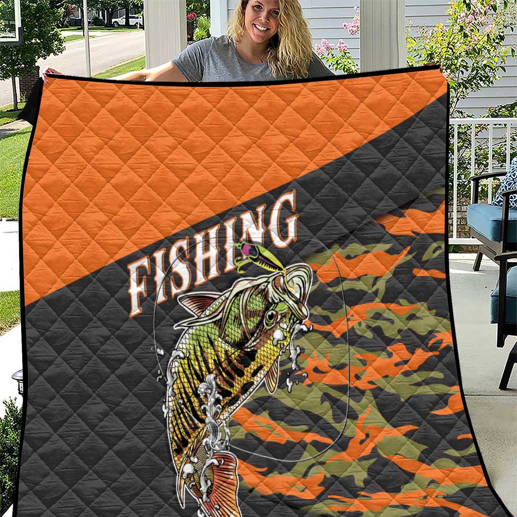 Bass Fishing Fisherman Quilt Camouflag Pattern - Wonder Print Shop