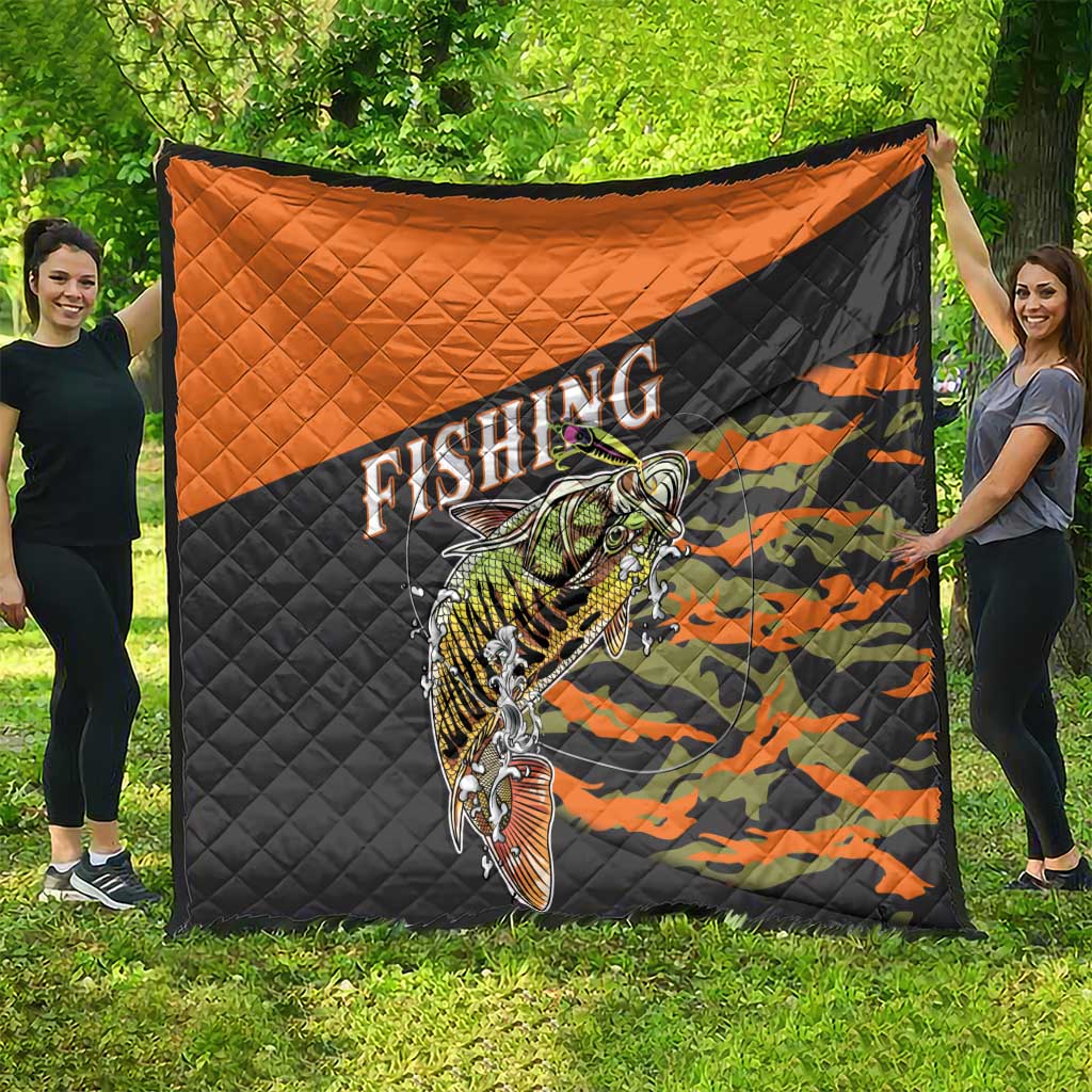 Bass Fishing Fisherman Quilt Camouflag Pattern - Wonder Print Shop