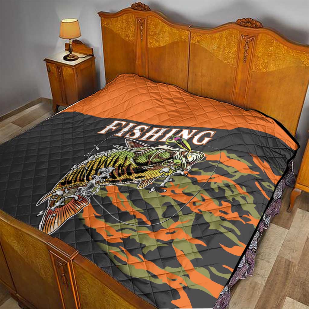 Bass Fishing Fisherman Quilt Camouflag Pattern - Wonder Print Shop