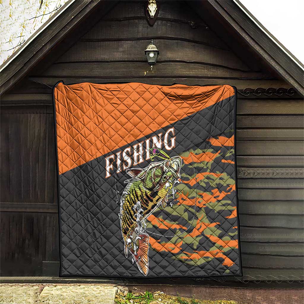 Bass Fishing Fisherman Quilt Camouflag Pattern - Wonder Print Shop