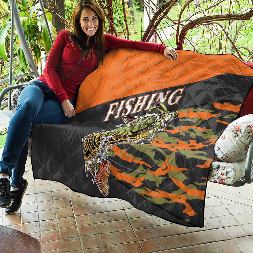 Bass Fishing Fisherman Quilt Camouflag Pattern - Wonder Print Shop
