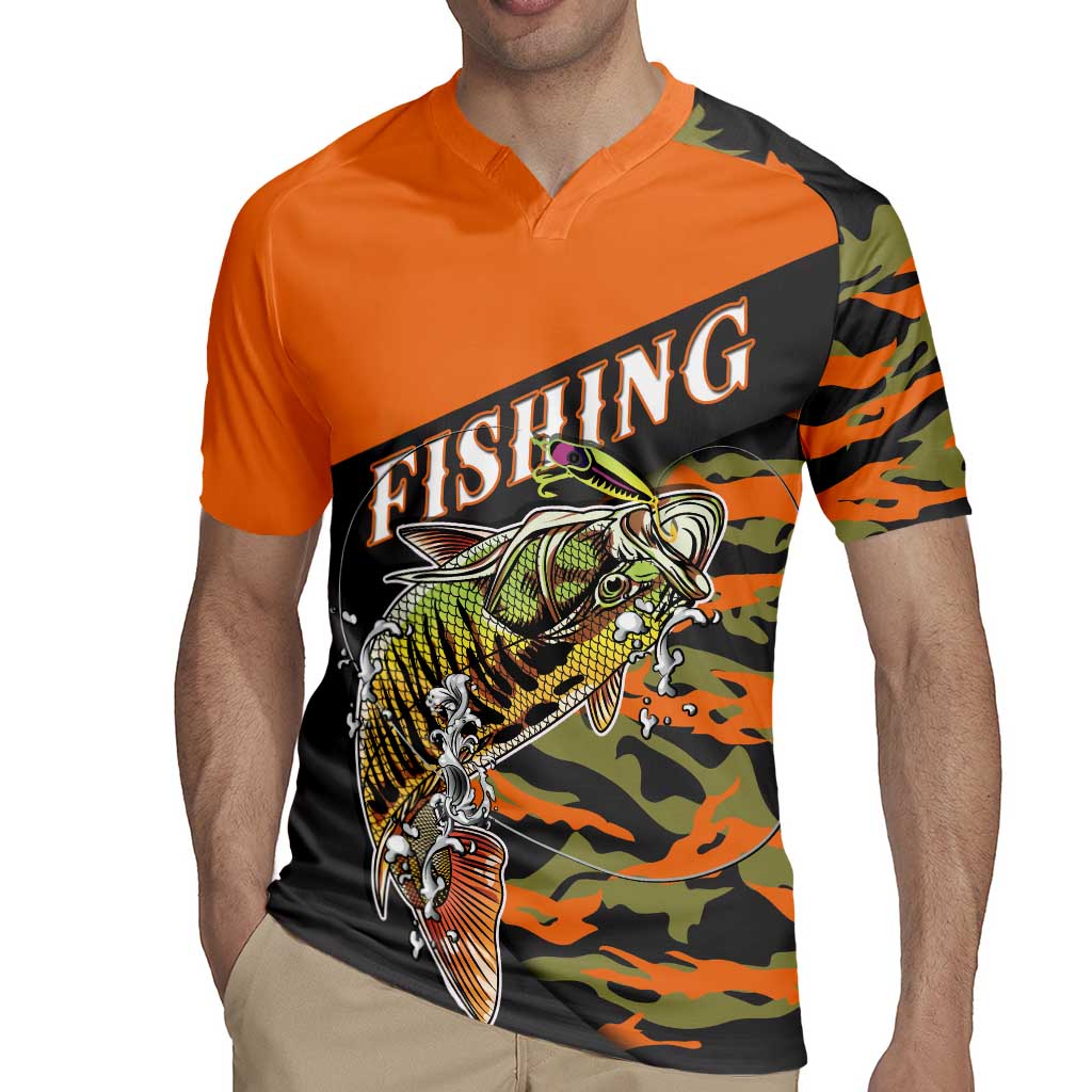 Bass Fishing Fisherman Rugby Jersey Camouflag Pattern - Wonder Print Shop