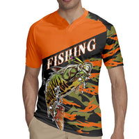 Bass Fishing Fisherman Rugby Jersey Camouflag Pattern - Wonder Print Shop