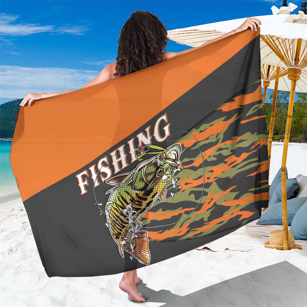 Bass Fishing Fisherman Sarong Camouflag Pattern - Wonder Print Shop