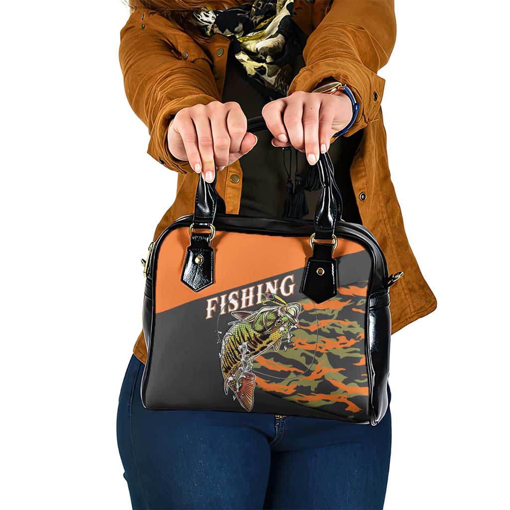 Bass Fishing Fisherman Shoulder Handbag Camouflag Pattern - Wonder Print Shop