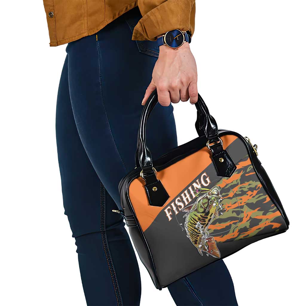Bass Fishing Fisherman Shoulder Handbag Camouflag Pattern - Wonder Print Shop