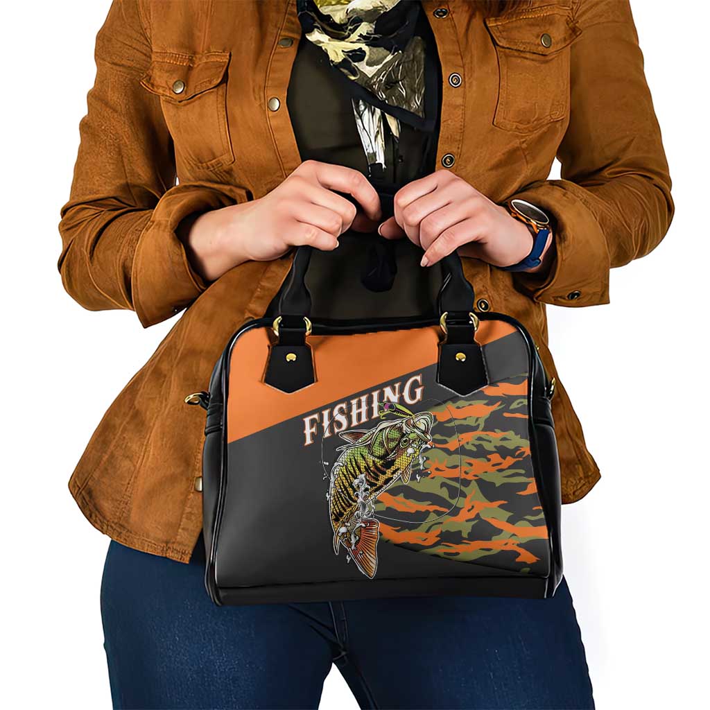 Bass Fishing Fisherman Shoulder Handbag Camouflag Pattern - Wonder Print Shop