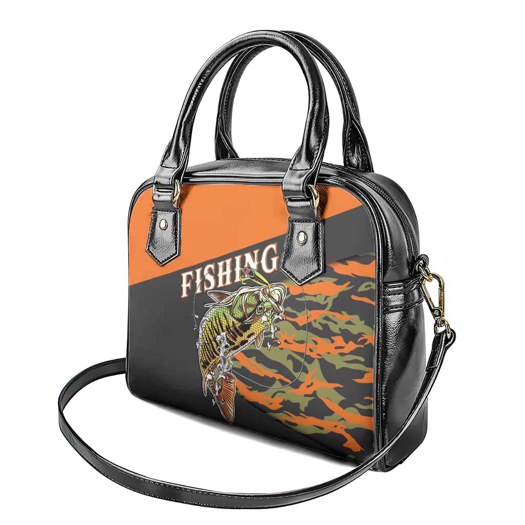 Bass Fishing Fisherman Shoulder Handbag Camouflag Pattern - Wonder Print Shop