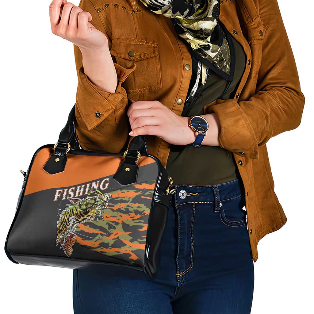 Bass Fishing Fisherman Shoulder Handbag Camouflag Pattern - Wonder Print Shop