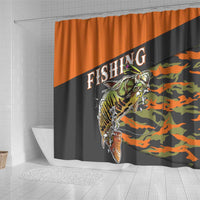 Bass Fishing Fisherman Shower Curtain Camouflag Pattern - Wonder Print Shop