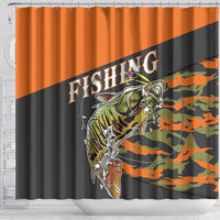 Bass Fishing Fisherman Shower Curtain Camouflag Pattern - Wonder Print Shop