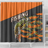 Bass Fishing Fisherman Shower Curtain Camouflag Pattern - Wonder Print Shop