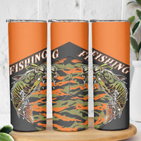 Bass Fishing Fisherman Skinny Tumbler Camouflag Pattern - Wonder Print Shop