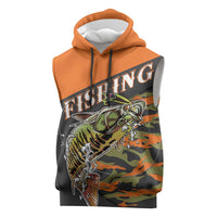Bass Fishing Fisherman Sleeveless Hoodie Camouflag Pattern - Wonder Print Shop