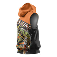 Bass Fishing Fisherman Sleeveless Hoodie Camouflag Pattern - Wonder Print Shop
