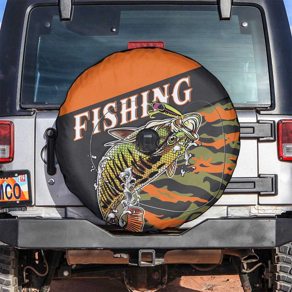 Bass Fishing Fisherman Spare Tire Cover Camouflag Pattern - Wonder Print Shop