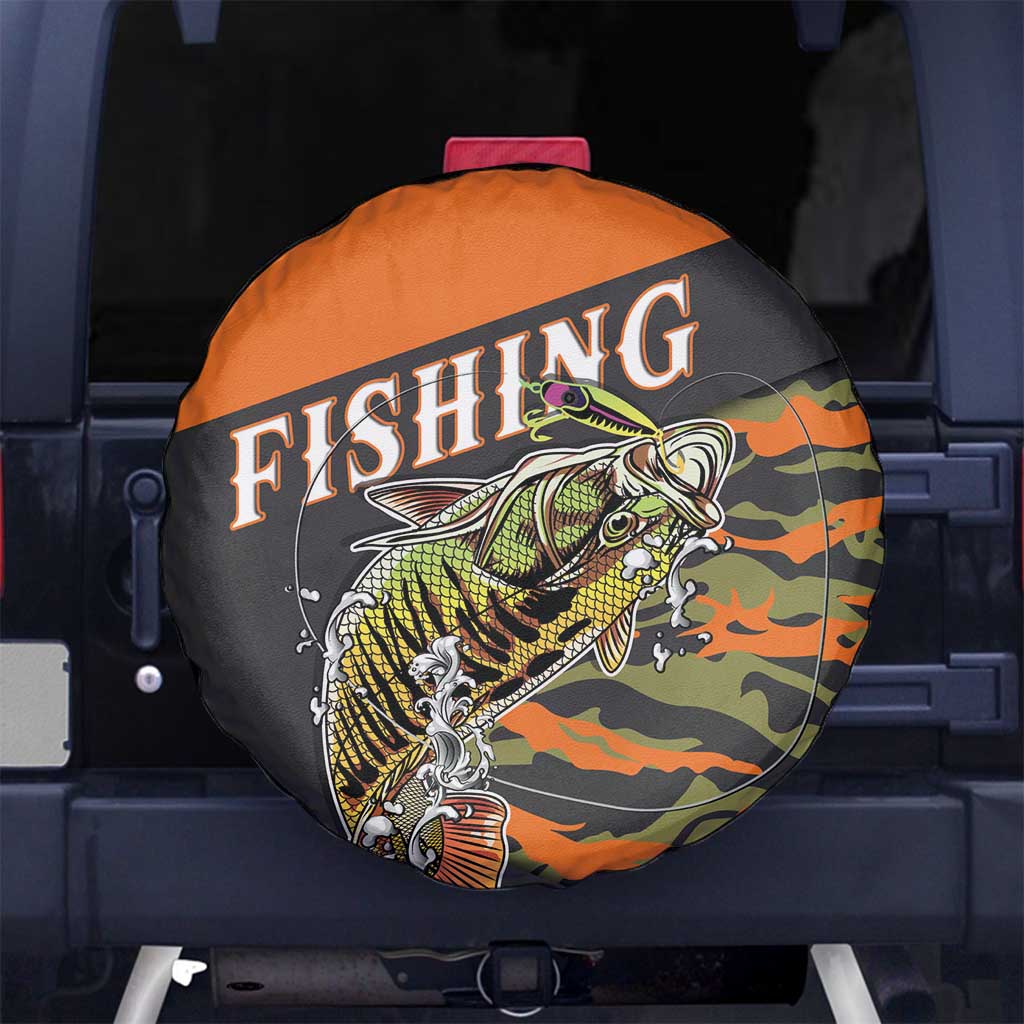 Bass Fishing Fisherman Spare Tire Cover Camouflag Pattern - Wonder Print Shop