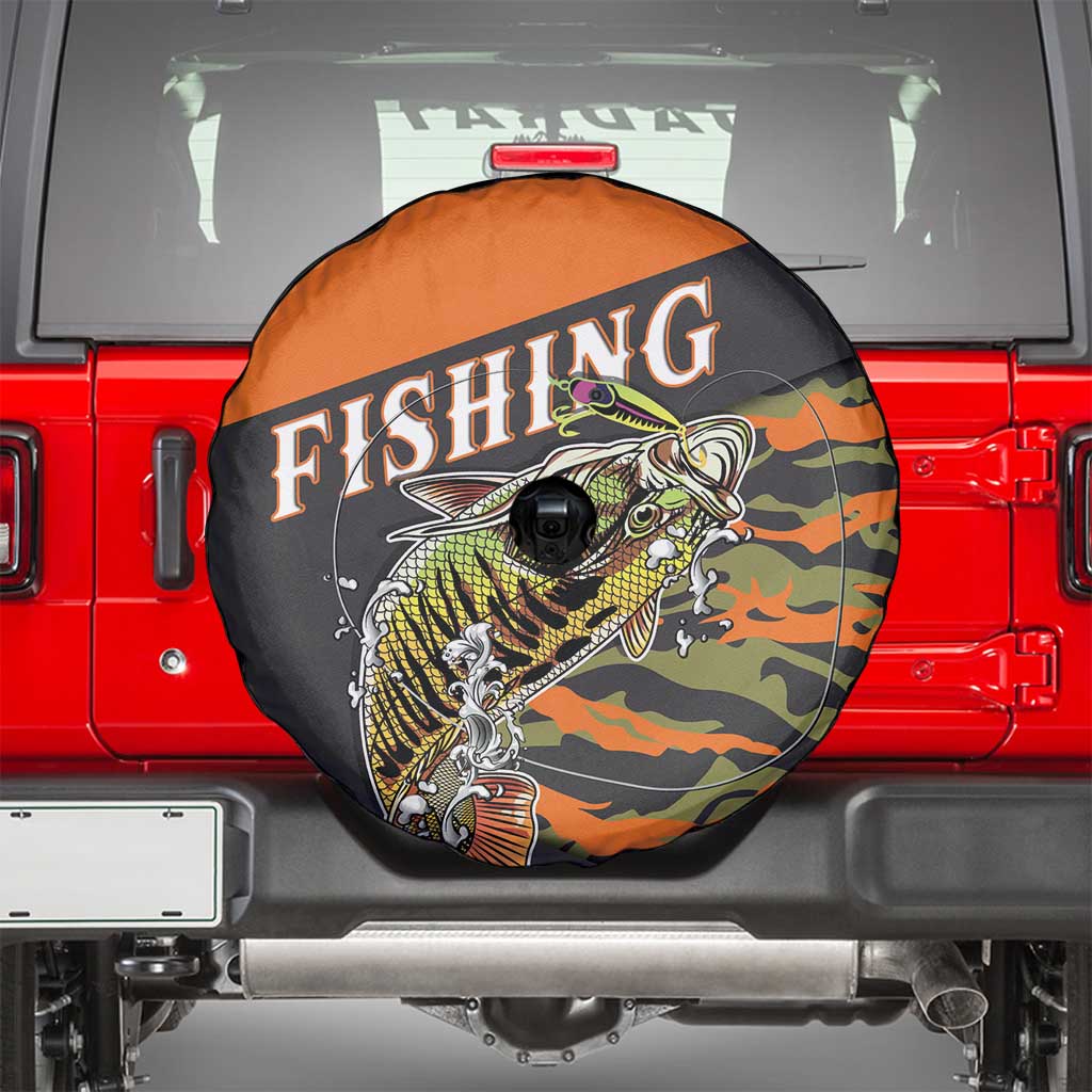 Bass Fishing Fisherman Spare Tire Cover Camouflag Pattern - Wonder Print Shop