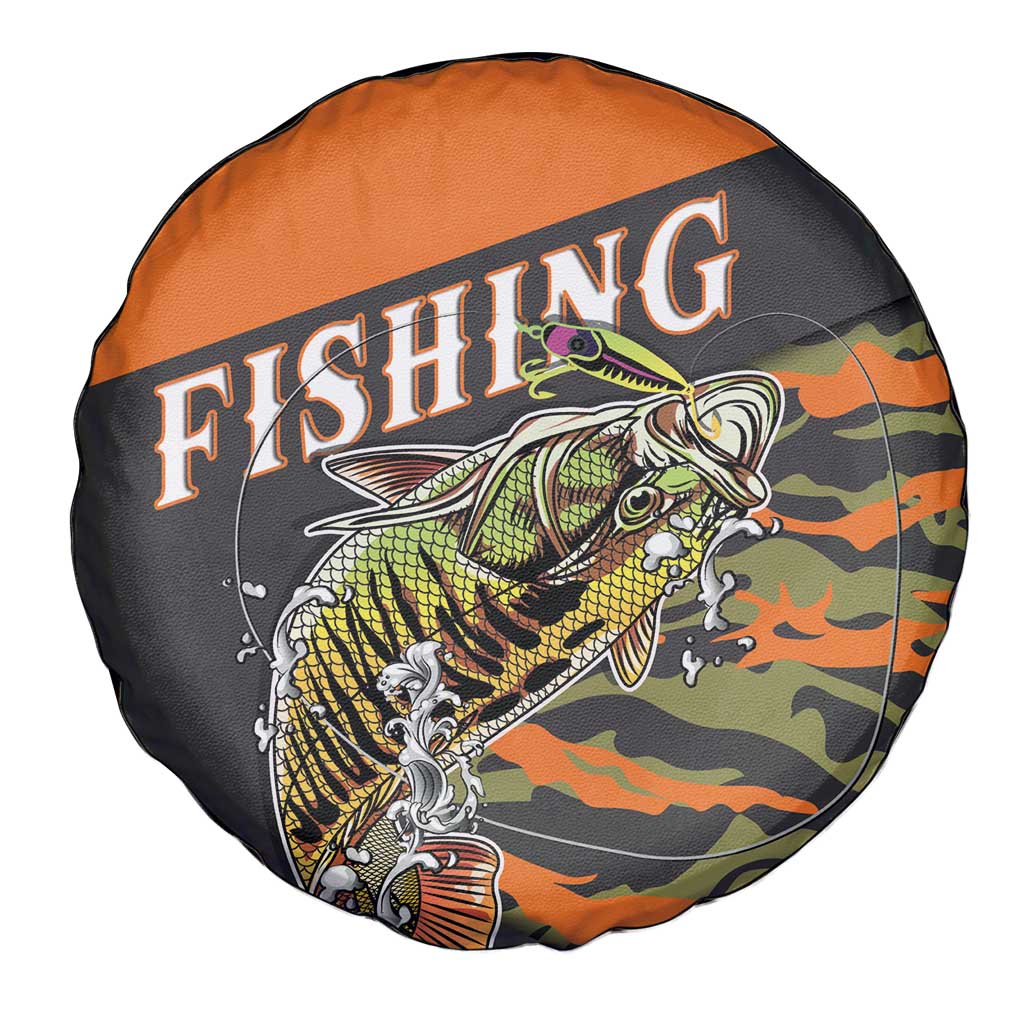 Bass Fishing Fisherman Spare Tire Cover Camouflag Pattern - Wonder Print Shop