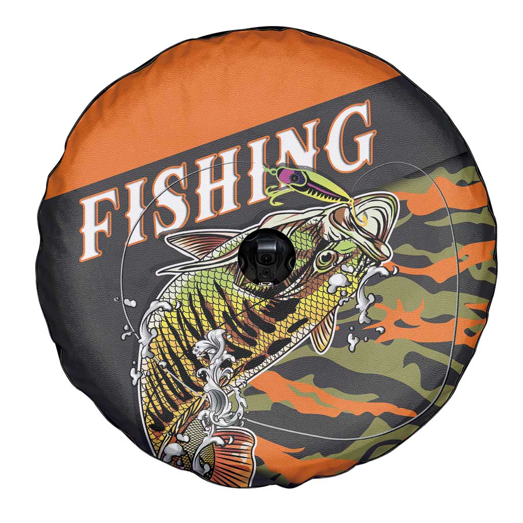 Bass Fishing Fisherman Spare Tire Cover Camouflag Pattern - Wonder Print Shop