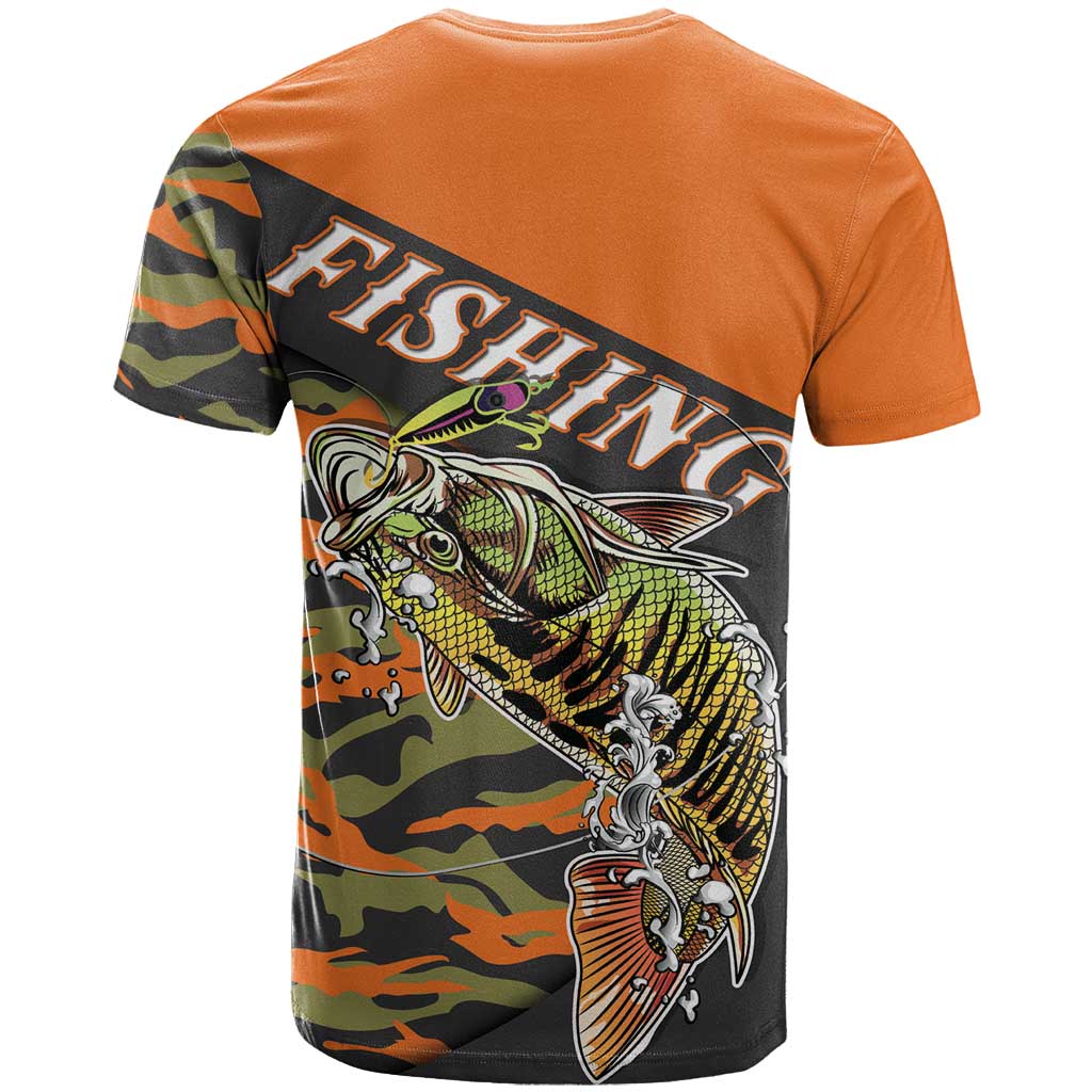 Bass Fishing Fisherman T Shirt Camouflag Pattern - Wonder Print Shop