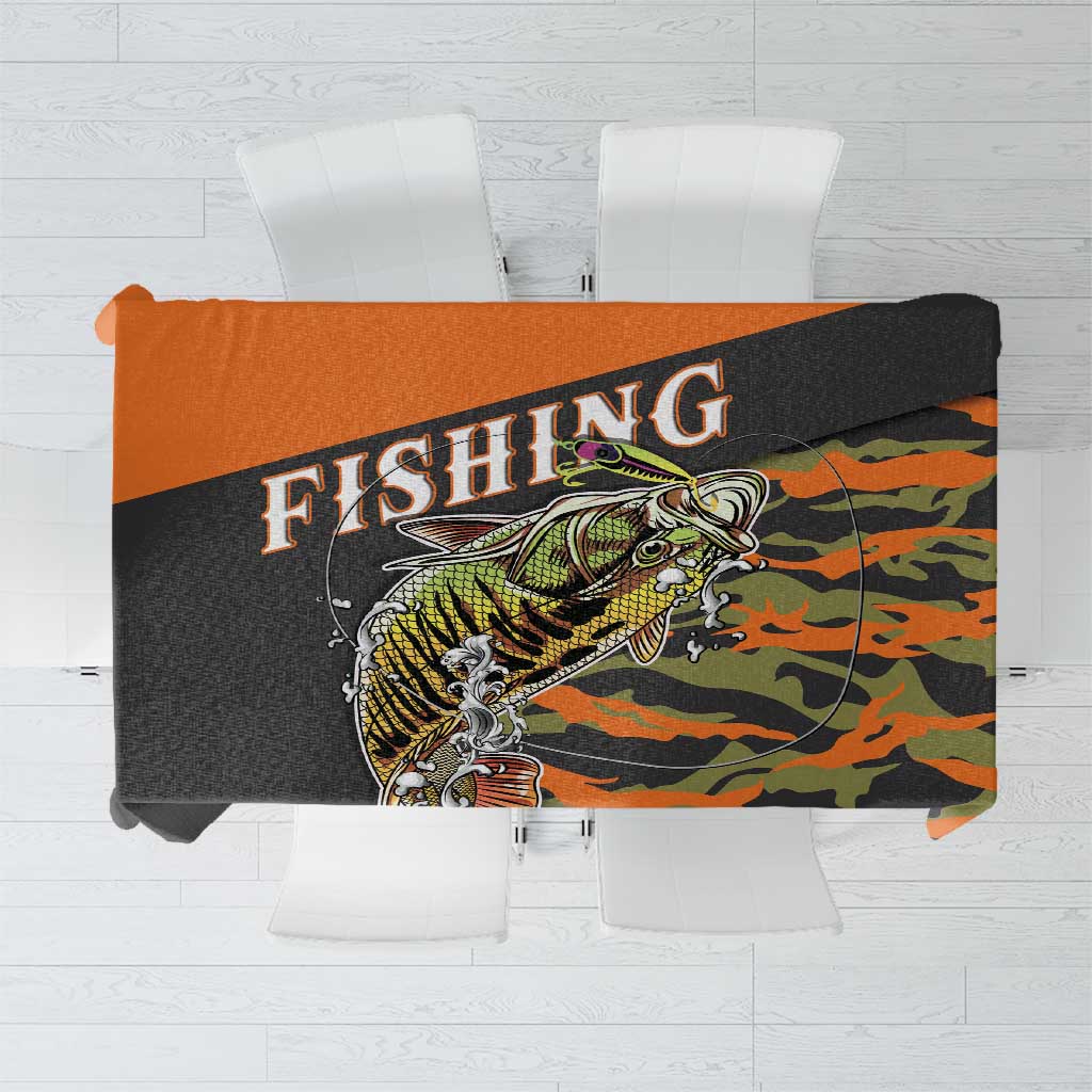 Bass Fishing Fisherman Tablecloth Camouflag Pattern - Wonder Print Shop