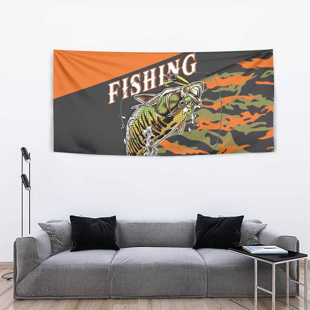 Bass Fishing Fisherman Tapestry Camouflag Pattern - Wonder Print Shop
