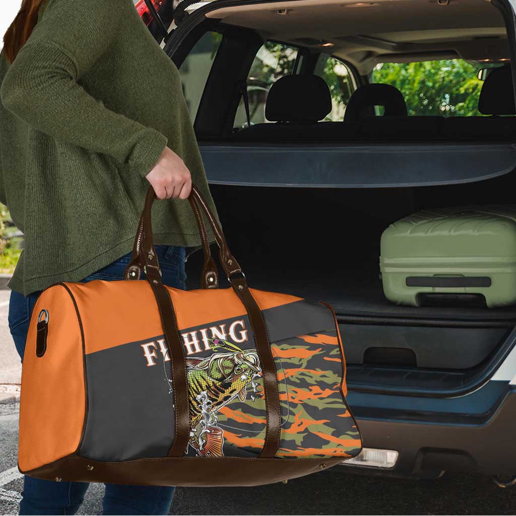 Bass Fishing Fisherman Travel Bag Camouflag Pattern - Wonder Print Shop