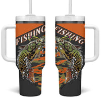 Bass Fishing Fisherman Tumbler With Handle Camouflag Pattern - Wonder Print Shop