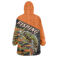 Bass Fishing Fisherman Wearable Blanket Hoodie Camouflag Pattern - Wonder Print Shop