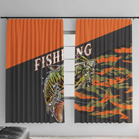 Bass Fishing Fisherman Window Curtain Camouflag Pattern - Wonder Print Shop