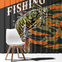 Bass Fishing Fisherman Window Curtain Camouflag Pattern - Wonder Print Shop